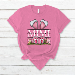 Lofaris Custom Mimi Kids Bunny Pink Eggs Easter Day T-Shirt