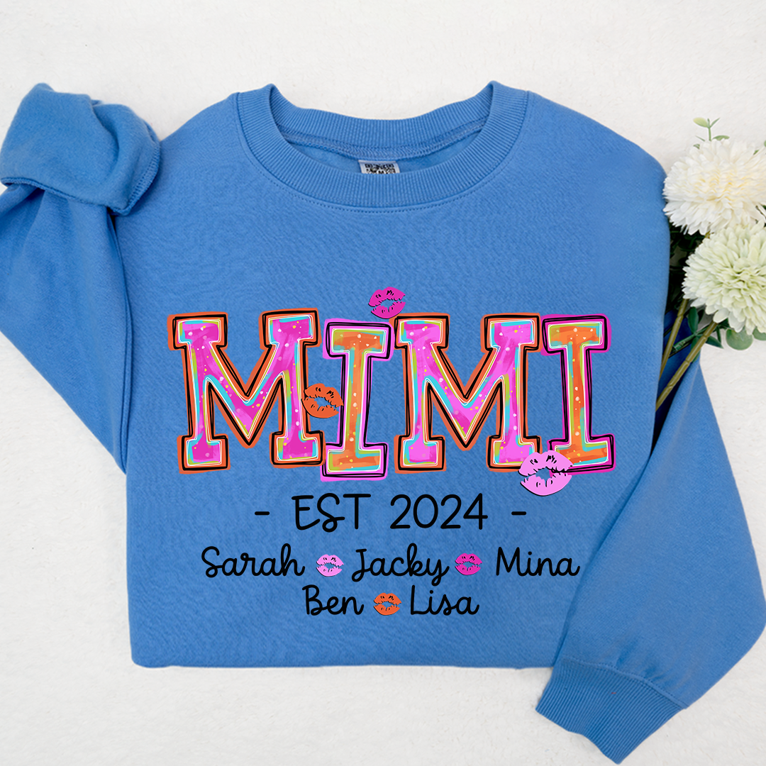 Lofaris Custom Mimi Kids Valentines Grandma Gift Sweatshirt