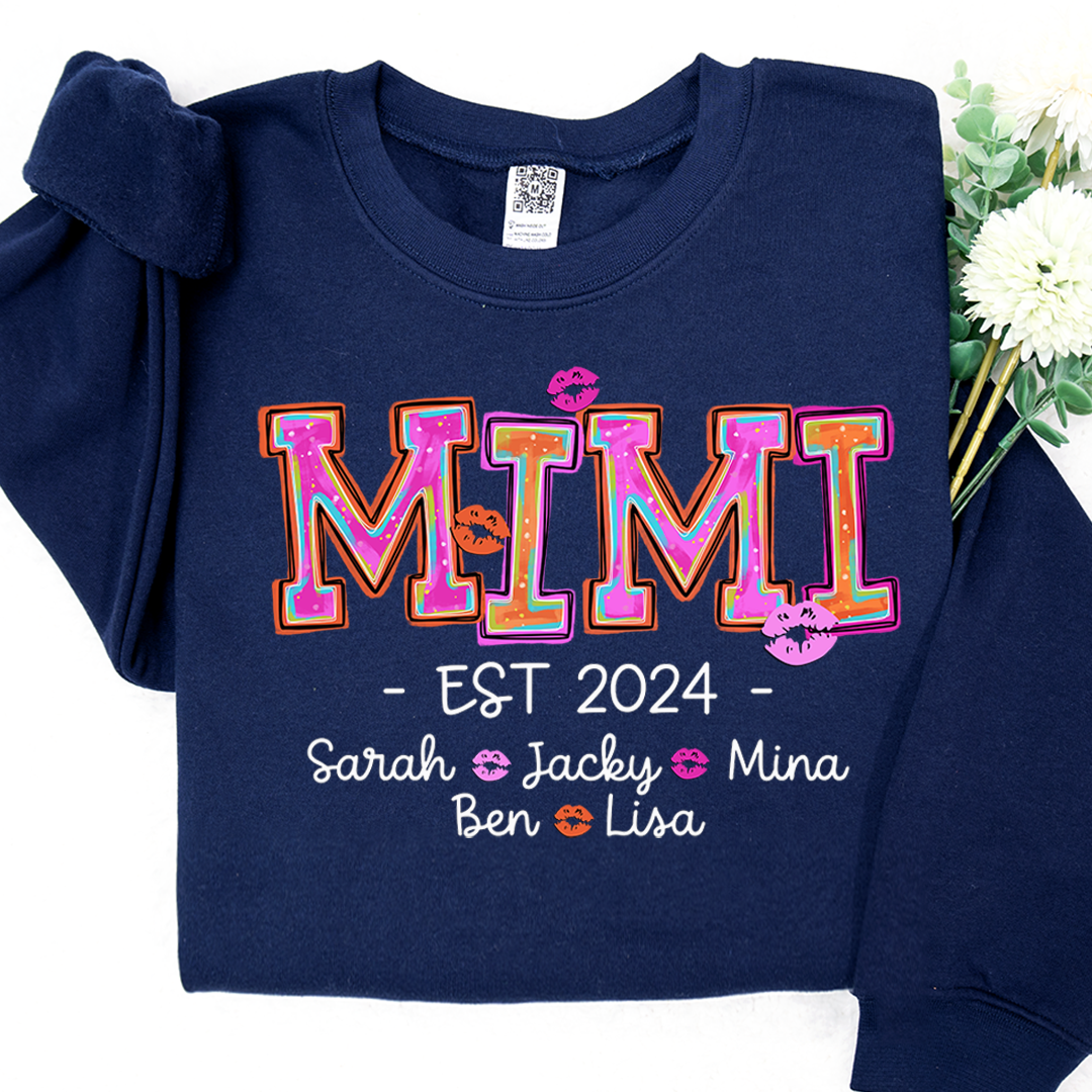 Lofaris Custom Mimi Kids Valentines Grandma Gift Sweatshirt