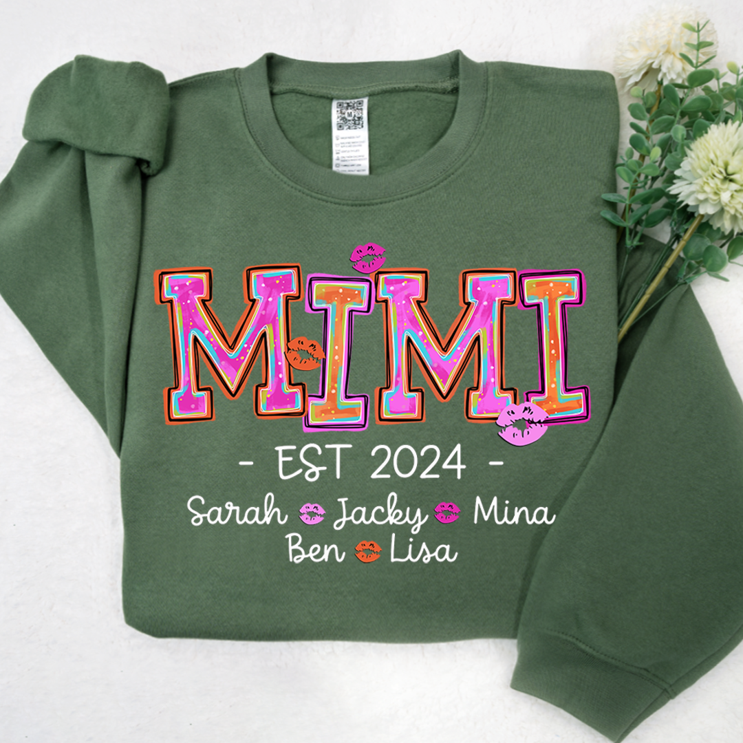 Lofaris Custom Mimi Kids Valentines Grandma Gift Sweatshirt
