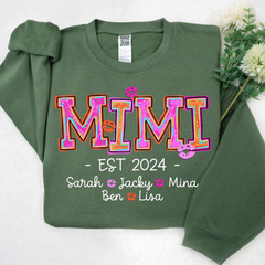 Lofaris Custom Mimi Kids Valentines Grandma Gift Sweatshirt