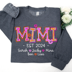Lofaris Custom Mimi Kids Valentines Grandma Gift Sweatshirt