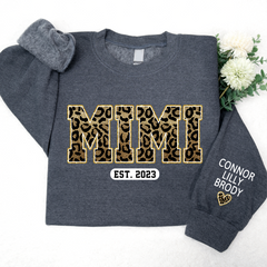 Lofaris Custom Mimi Leopard And Kids Est Year Sweatshirt