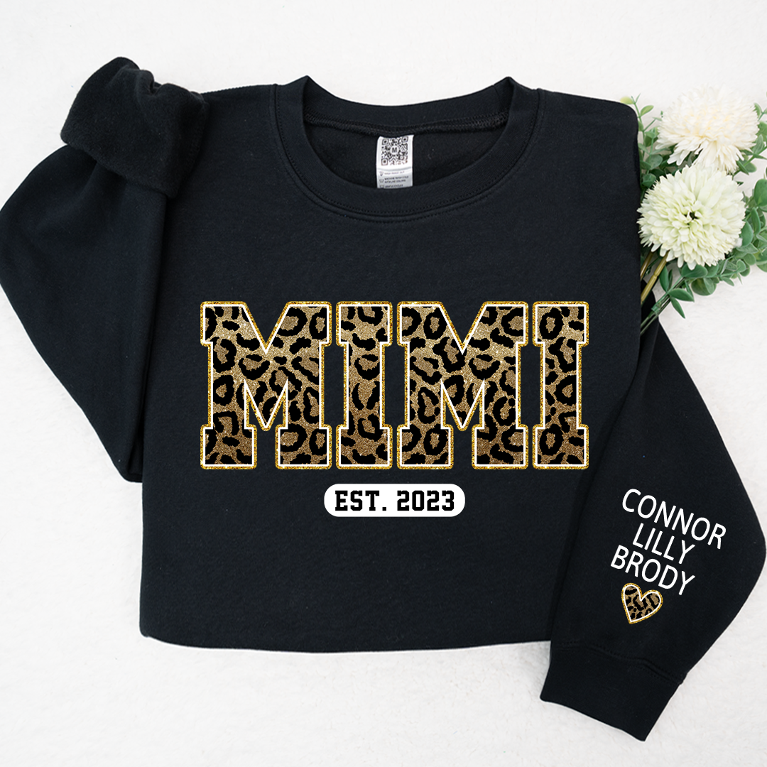 Lofaris Custom Mimi Leopard And Kids Est Year Sweatshirt
