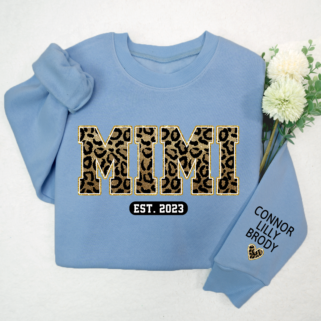 Lofaris Custom Mimi Leopard And Kids Est Year Sweatshirt