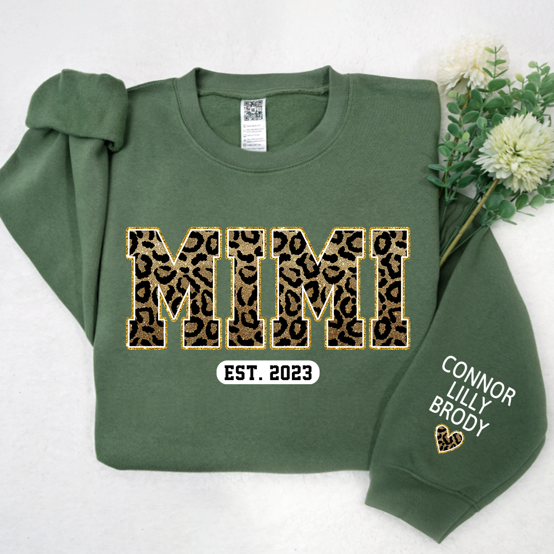 Lofaris Custom Mimi Leopard And Kids Est Year Sweatshirt