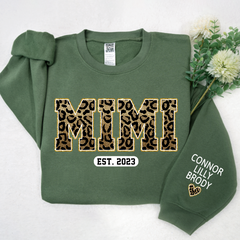 Lofaris Custom Mimi Leopard And Kids Est Year Sweatshirt