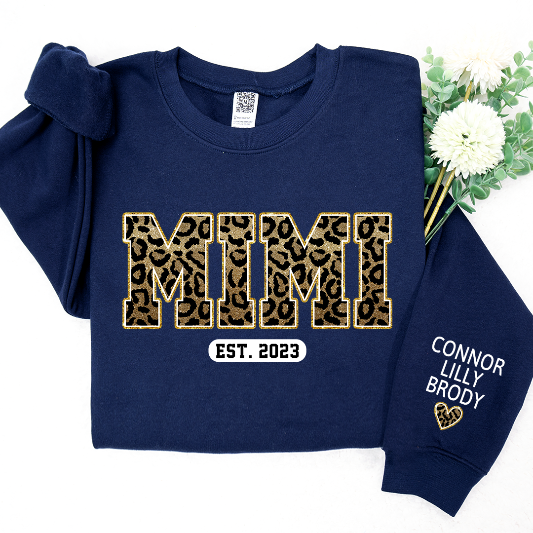 Lofaris Custom Mimi Leopard And Kids Est Year Sweatshirt