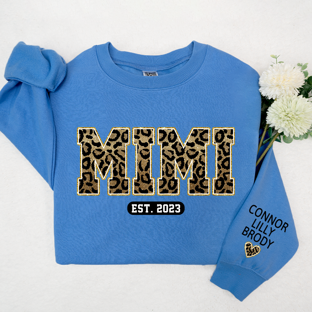 Lofaris Custom Mimi Leopard And Kids Est Year Sweatshirt