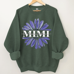 Lofaris Custom Mimi Purple Daisy Flower Grandma Sweatshirt
