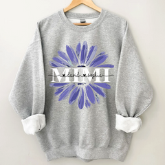 Lofaris Custom Mimi Purple Daisy Flower Grandma Sweatshirt
