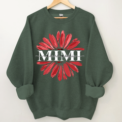 Lofaris Custom Mimi Red Daisy Flower Grandkids Sweatshirt