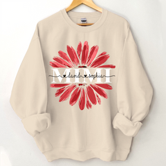 Lofaris Custom Mimi Red Daisy Flower Grandkids Sweatshirt