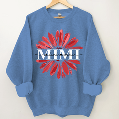 Lofaris Custom Mimi Red Daisy Flower Grandkids Sweatshirt