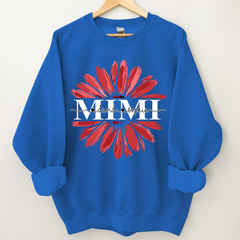 Lofaris Custom Mimi Red Daisy Flower Grandkids Sweatshirt