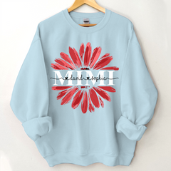 Lofaris Custom Mimi Red Daisy Flower Grandkids Sweatshirt