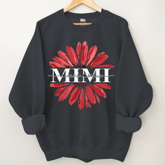 Lofaris Custom Mimi Red Daisy Flower Grandkids Sweatshirt