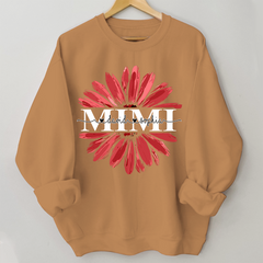 Lofaris Custom Mimi Red Daisy Flower Grandkids Sweatshirt