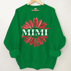 Lofaris Custom Mimi Red Daisy Flower Grandkids Sweatshirt