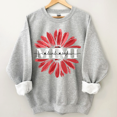 Lofaris Custom Mimi Red Daisy Flower Grandkids Sweatshirt
