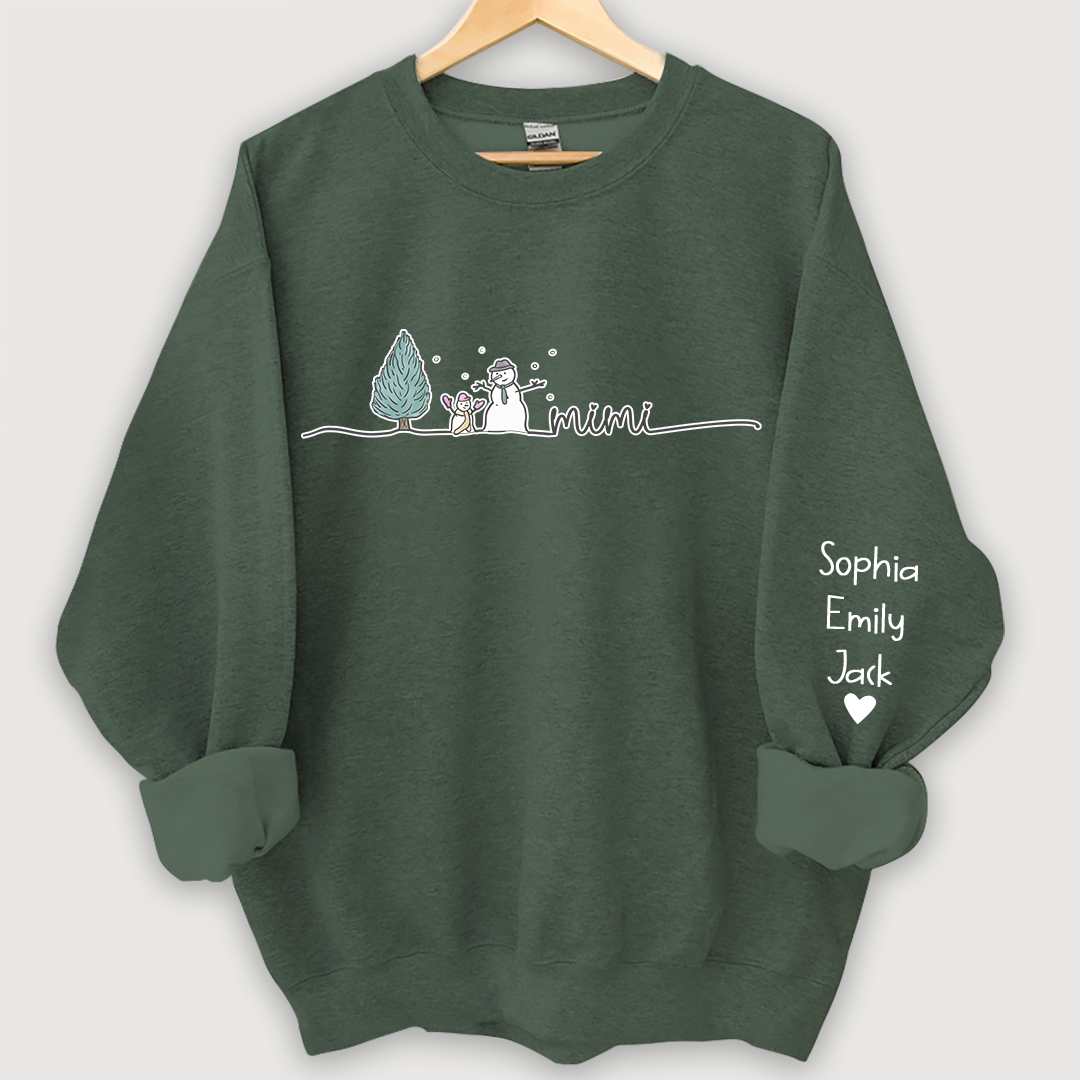 Lofaris Custom Mimi Snowman Tree Merry Christmas Sweatshirt