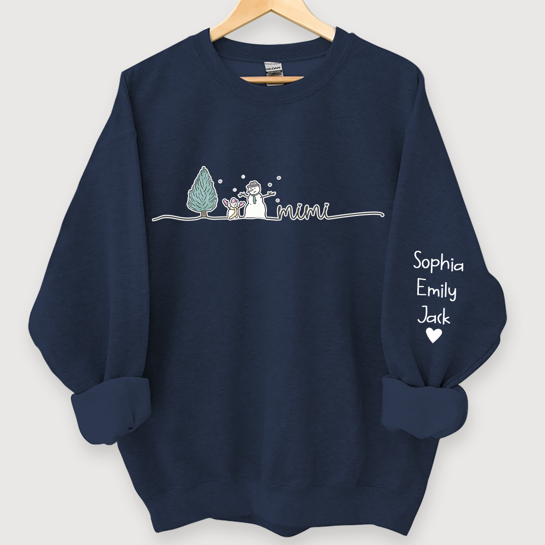 Lofaris Custom Mimi Snowman Tree Merry Christmas Sweatshirt