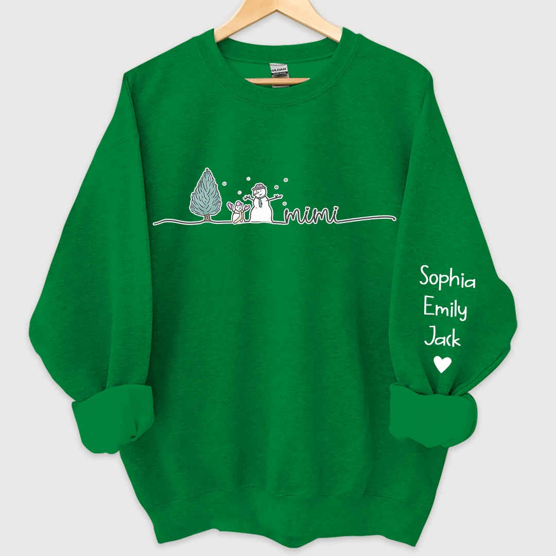 Lofaris Custom Mimi Snowman Tree Merry Christmas Sweatshirt
