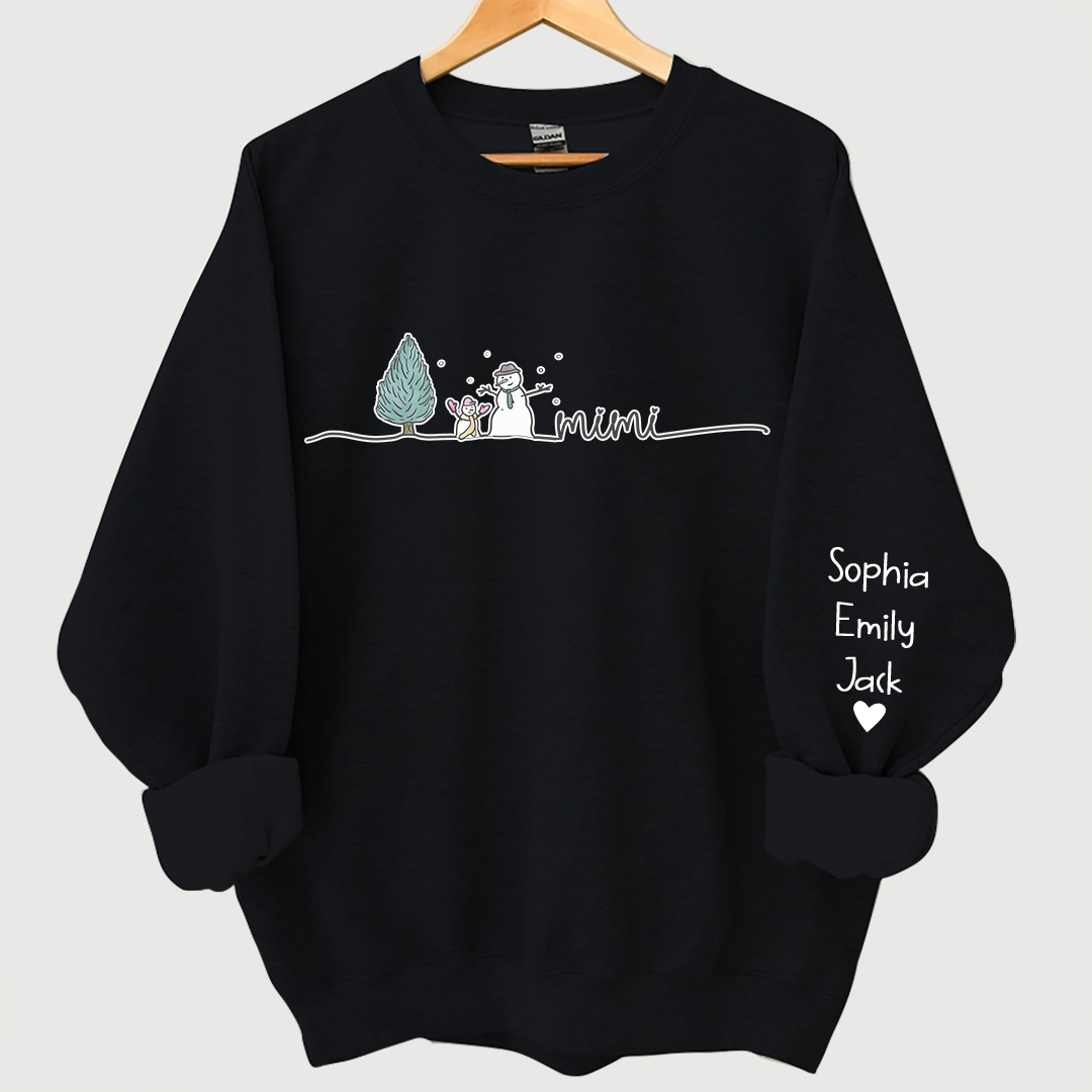 Lofaris Custom Mimi Snowman Tree Merry Christmas Sweatshirt