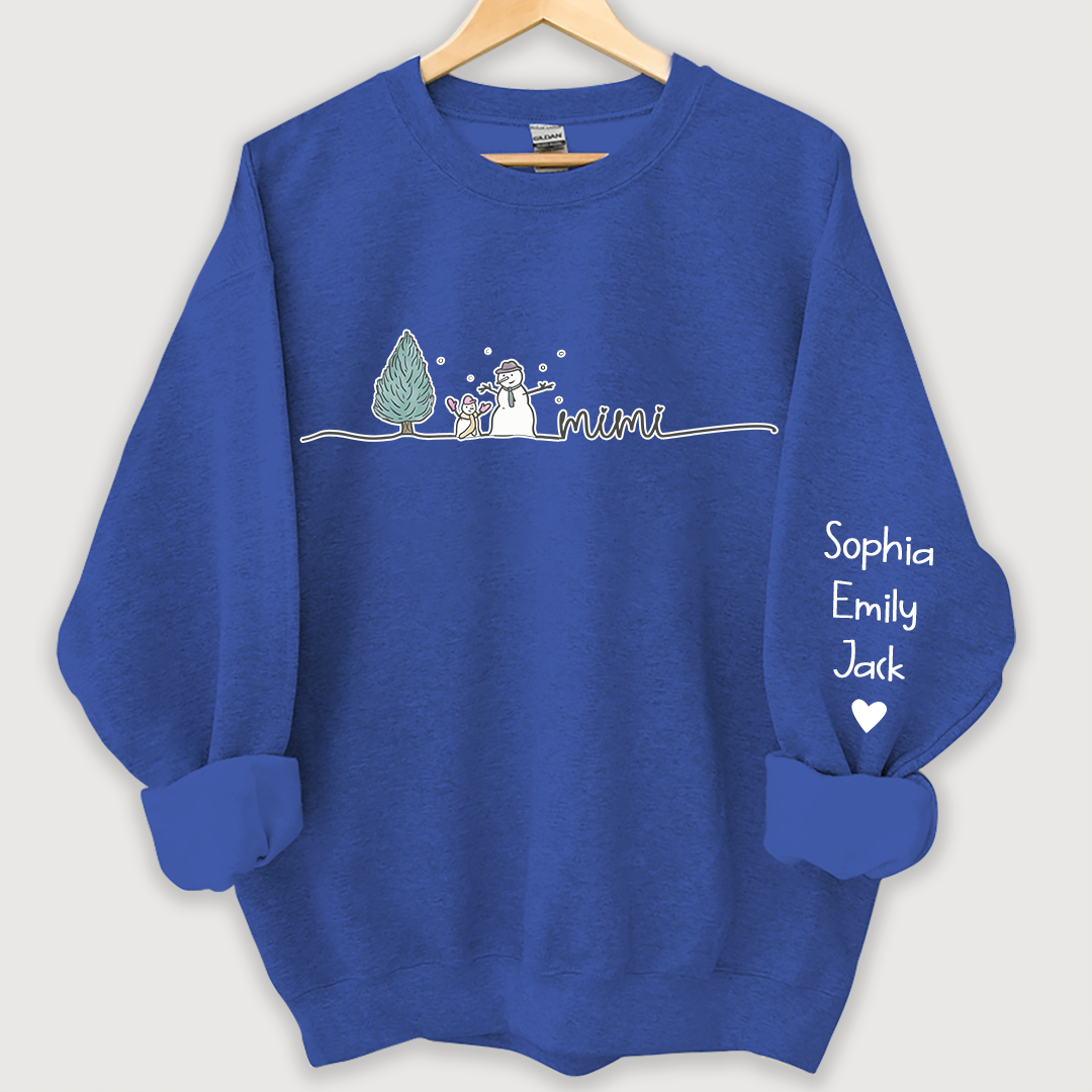 Lofaris Custom Mimi Snowman Tree Merry Christmas Sweatshirt