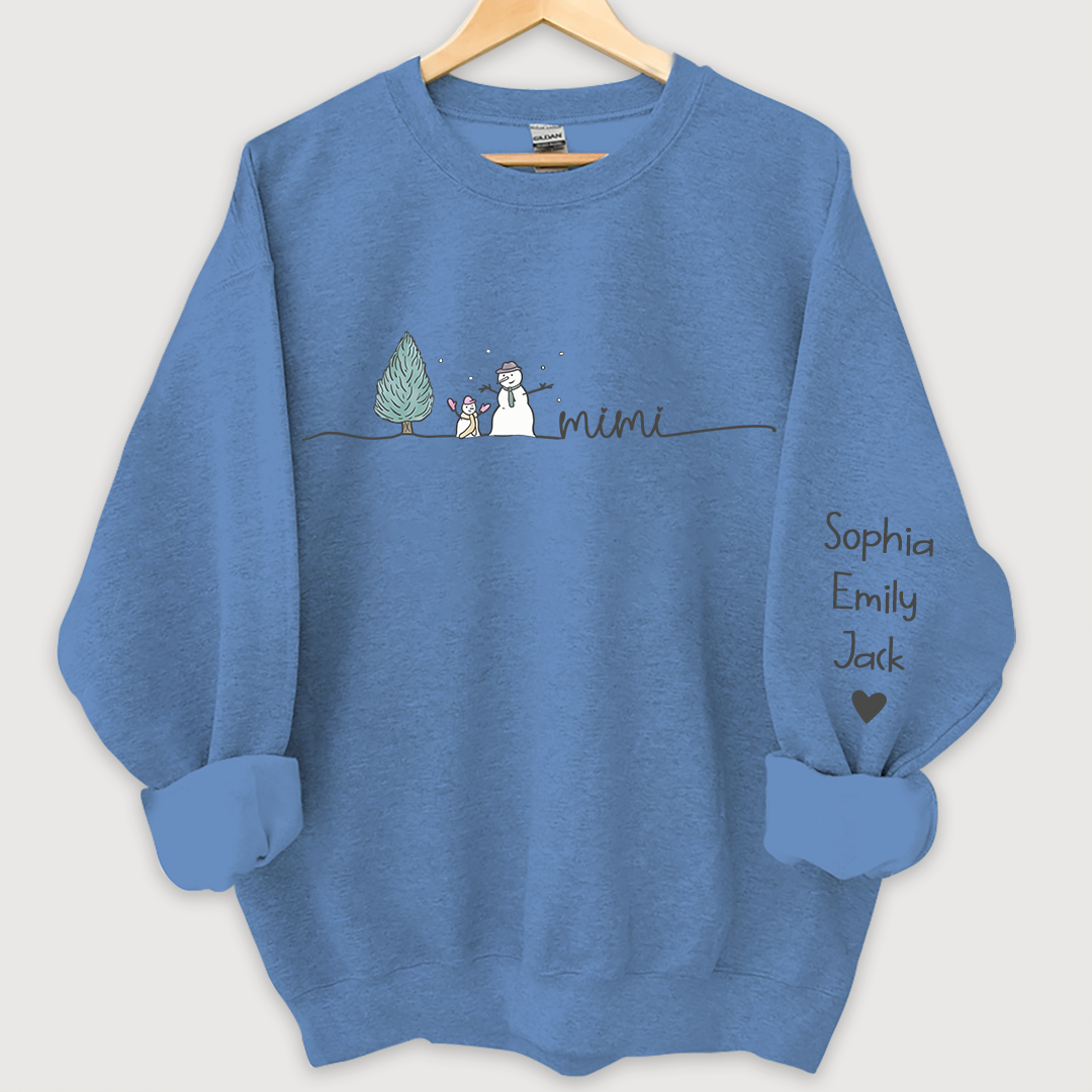 Lofaris Custom Mimi Snowman Tree Merry Christmas Sweatshirt