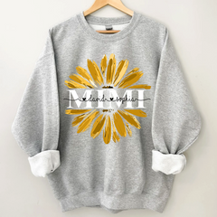 Lofaris Custom Mimi Yellow Daisy Flower Grandkid Sweatshirt