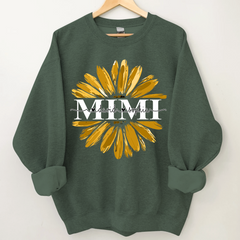 Lofaris Custom Mimi Yellow Daisy Flower Grandkid Sweatshirt