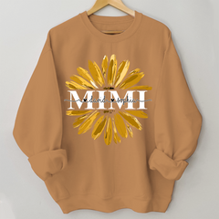 Lofaris Custom Mimi Yellow Daisy Flower Grandkid Sweatshirt