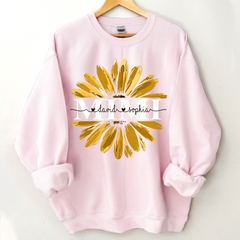 Lofaris Custom Mimi Yellow Daisy Flower Grandkid Sweatshirt