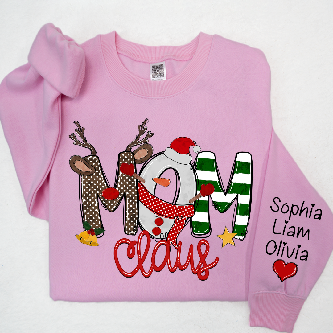 Lofaris Mom Claus And Kids Christmas Shirt Mother¡¯s Day Gift Mother Sweater LTP01