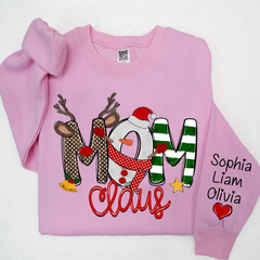 Lofaris Mom Claus And Kids Christmas Shirt Mother¡¯s Day Gift Mother Sweater LTP01