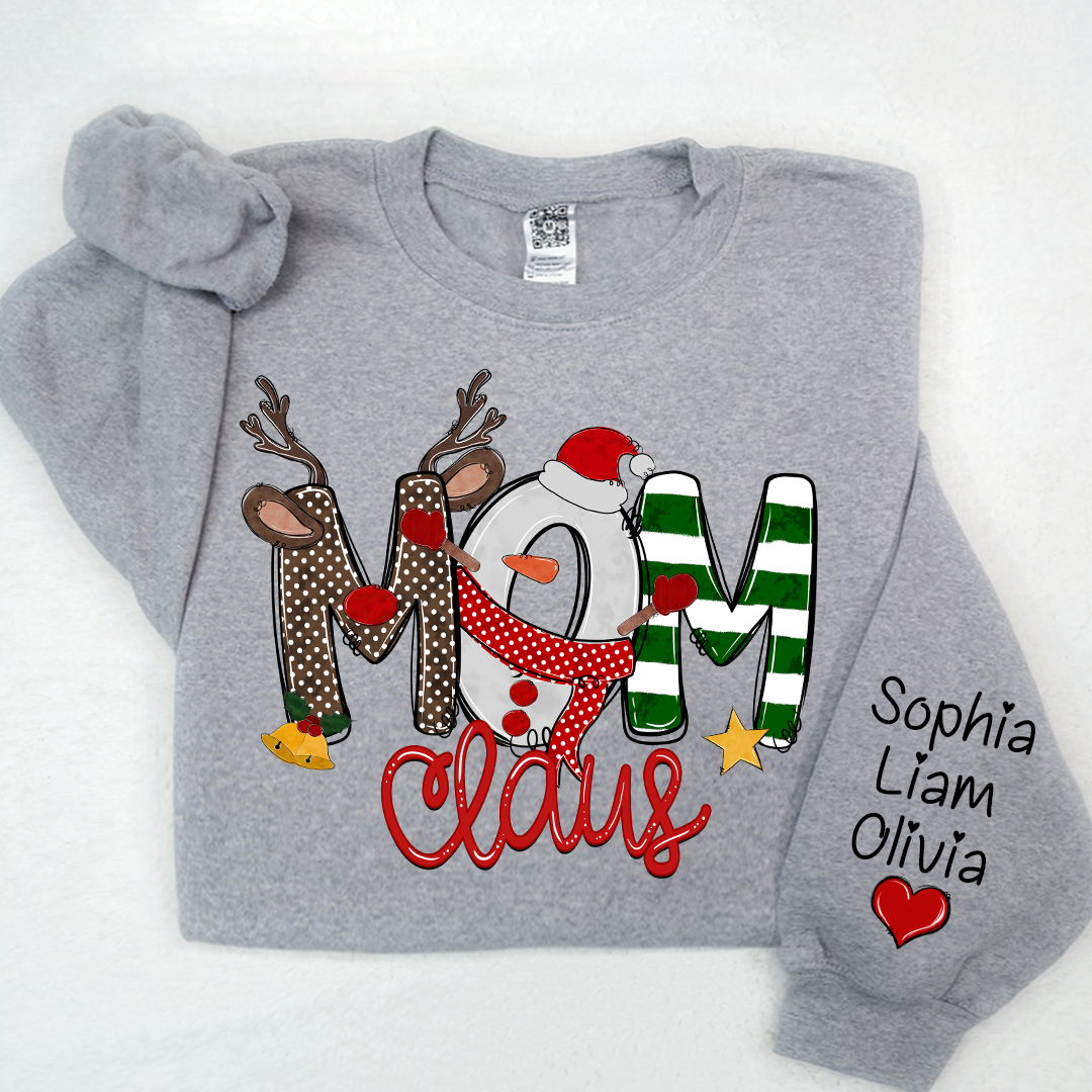 Lofaris Mom Claus And Kids Christmas Shirt Mother¡¯s Day Gift Mother Sweater LTP01
