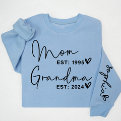 Lofaris Custom Mom Grandma Est With Kids Name Sweatshirt