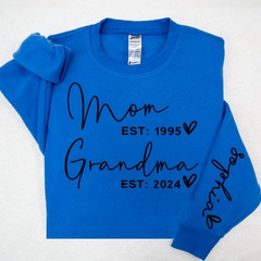 Lofaris Custom Mom Grandma Est With Kids Name Sweatshirt