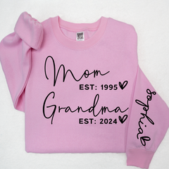 Lofaris Custom Mom Grandma Est With Kids Name Sweatshirt
