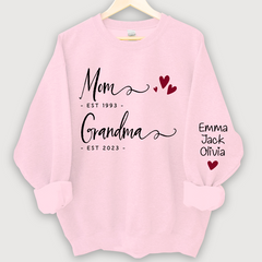 Lofaris Mom Est Grandma And Grandkids Sweatshirt