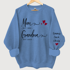 Lofaris Mom Est Grandma And Grandkids Sweatshirt