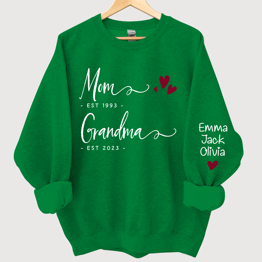 Lofaris Mom Est Grandma And Grandkids Sweatshirt