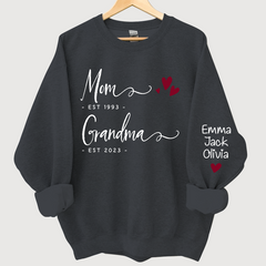 Lofaris Mom Est Grandma And Grandkids Sweatshirt