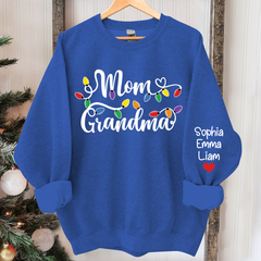 Lofaris Custom Mom Grandma Light Christmas Kids Sweatshirt