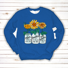 Lofaris Custom Mom Grandma Sunflowers Glass Jar Sweatshirt