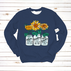 Lofaris Custom Mom Grandma Sunflowers Glass Jar Sweatshirt