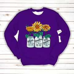 Lofaris Custom Mom Grandma Sunflowers Glass Jar Sweatshirt