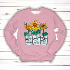 Lofaris Custom Mom Grandma Sunflowers Glass Jar Sweatshirt