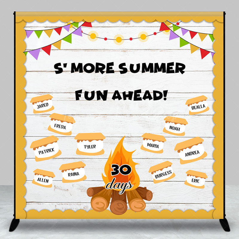 Lofaris Custom More Summer Fun Ahead 30 Days Wooden Backdrop